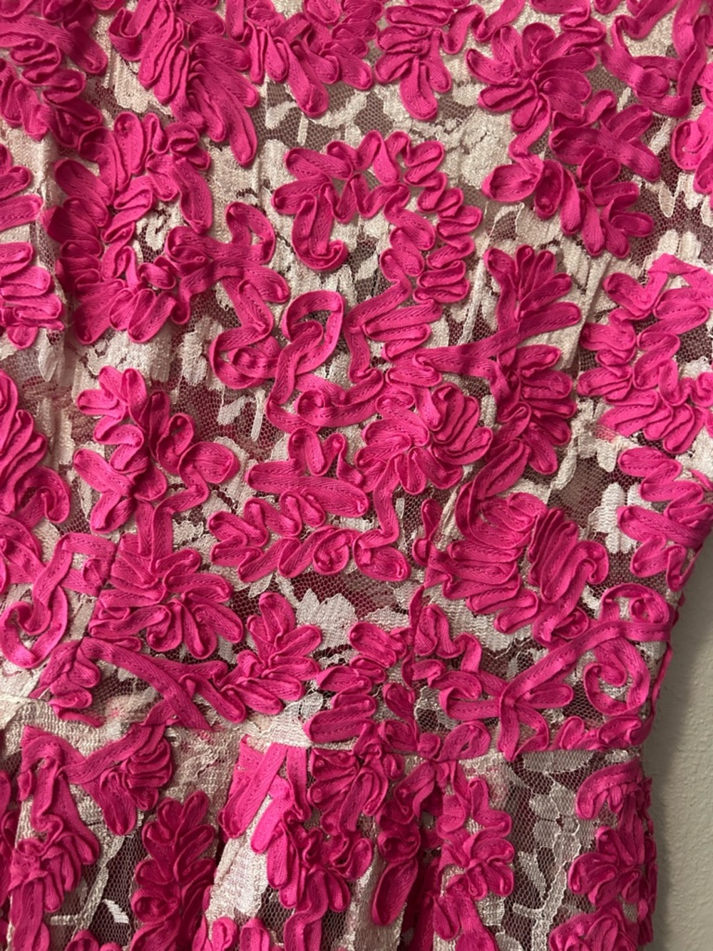 Yoana Baraschi Pink Lace Fit-and-Flare Homecoming Dress Anthropologie 0 - Picture 7 of 8